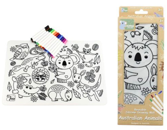 Australian Animals - silicone Drawing Mat
