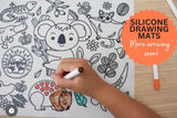 Reusable Silicone Drawing Mat - with washable colour markers