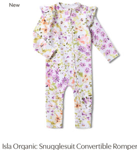 Snuggle Honey.   Frill Romper Organic Convertable