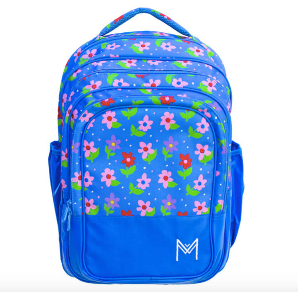 MontiiCo School Backpack - Blue Floral
